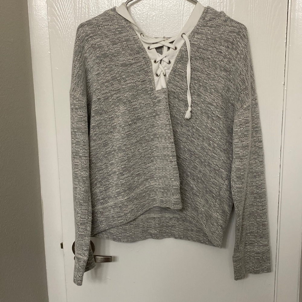 Grey & white hoodie
